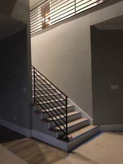 Contemporary iron rails on a residential property