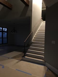 Contemporary iron rails finished view
