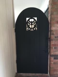 Custom plasma-cut iron gate